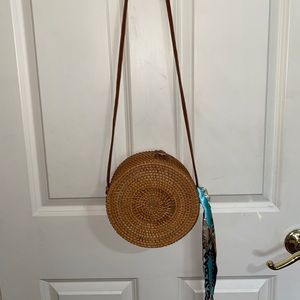 Circular Rattan Purse